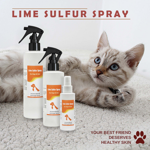 Lime Sulfur Pet Spray for dry itchy skin