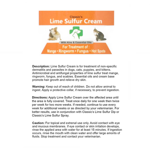 Lime Sulfur Pet Skin Cream and Spray