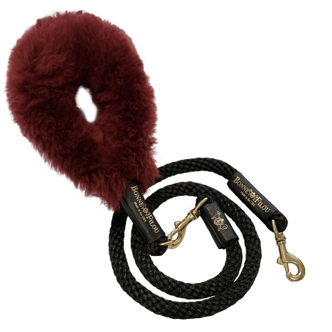 Bundle Shearling Fur Grip + Rope Leash for Dogs