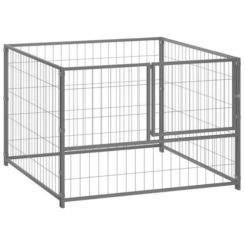 vidaXL Dog Kennel (39.4"x39.4"x27.6") Silver - Steel