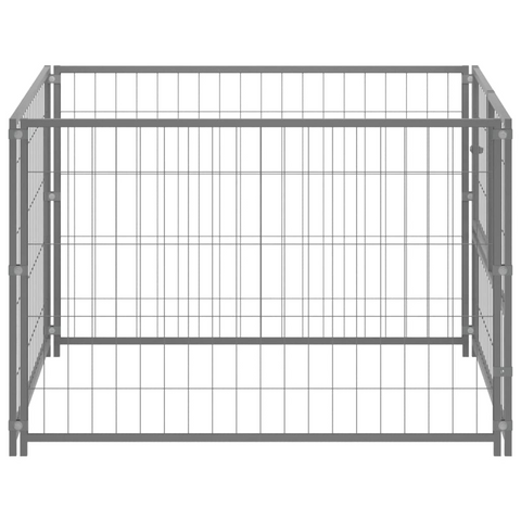 vidaXL Dog Kennel (39.4"x39.4"x27.6") Silver - Steel