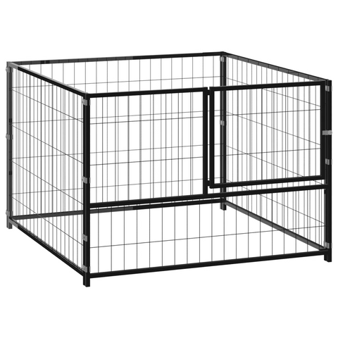 vidaXL Dog Kennel (39.4"x39.4"x27.6") Black - Steel