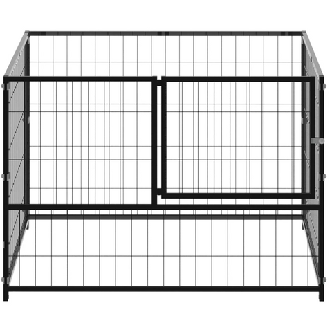 vidaXL Dog Kennel (39.4"x39.4"x27.6") Black - Steel