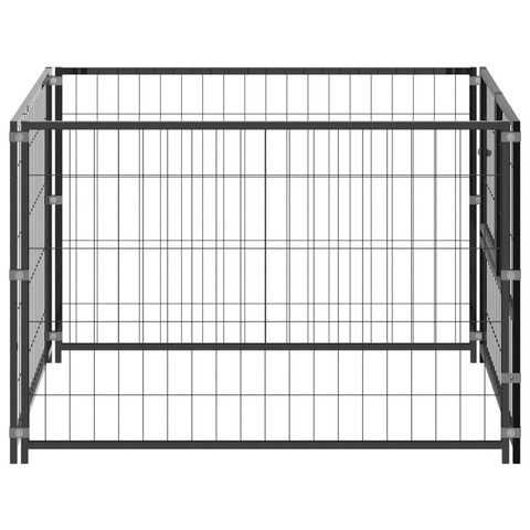 vidaXL Dog Kennel (39.4"x39.4"x27.6") Black - Steel