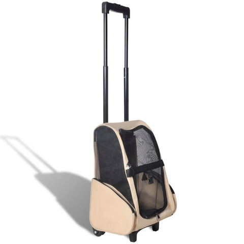 vidaXL Beige Foldable Multipurpose Pet Trolley