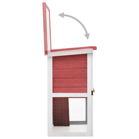 vidaXL Outdoor Rabbit Hutch 1 Door Red Wood