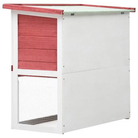 vidaXL Outdoor Rabbit Hutch 1 Door Red Wood