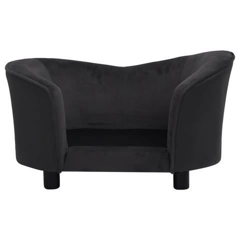 vidaXL Pet Sofa (27.2"x19.3"x15.7") Black Plush and Faux Leather