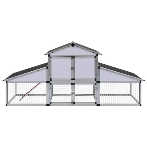 vidaXL Chicken Coop with Runs and Nest Box Aluminum