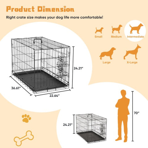 Foldable Double Door Iron Wire Pet Cage