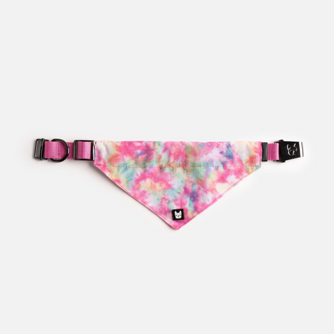 Poplin Bandana Dog Collar - Pink Tie Dye