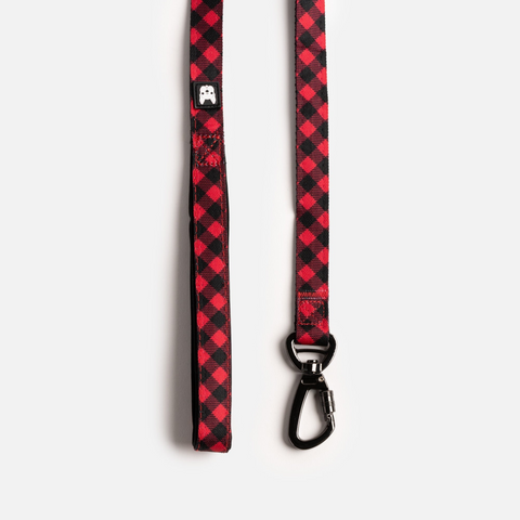 Poplin Dog Leash - Red Plaid