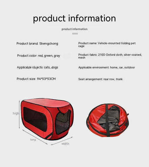Small And Medium-sized Dog Portable Pet Car Cage