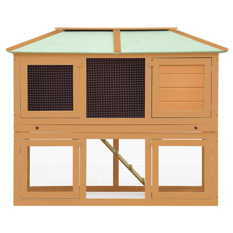 vidaXL Small Animal Cage - Double Floor, Fir Wood