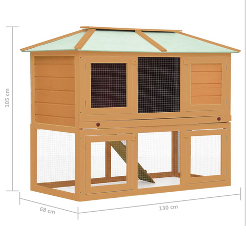 vidaXL Small Animal Cage - Double Floor, Fir Wood