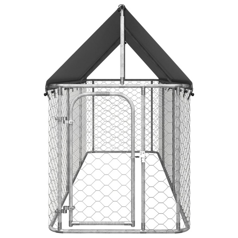 vidaXL Outdoor Dog Kennel with Roof 157.5"x39.4"x59.1"