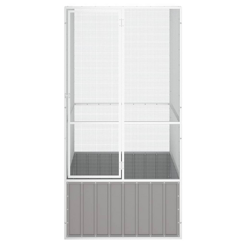 vidaXL Bird Cage Gray 43.7"x42.1"x83.3" Galvanized Steel