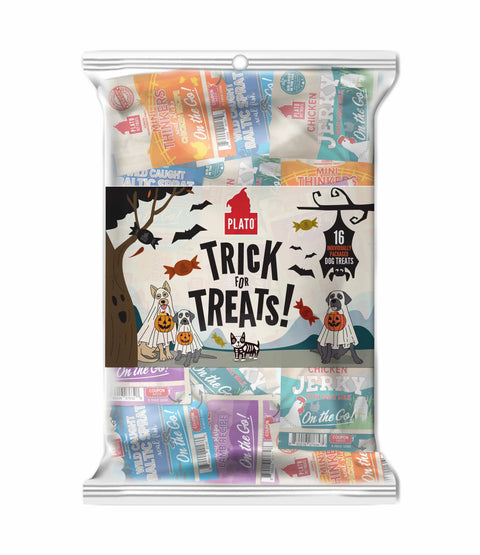 Plato Trick for Treats Air Dryed Dog Treats - 16ct Variety Pack