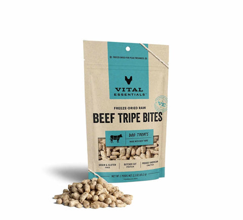 Vital Essentials - 2.3 OZ Freeze-Dried Beef Tripe Bites Dog Treats