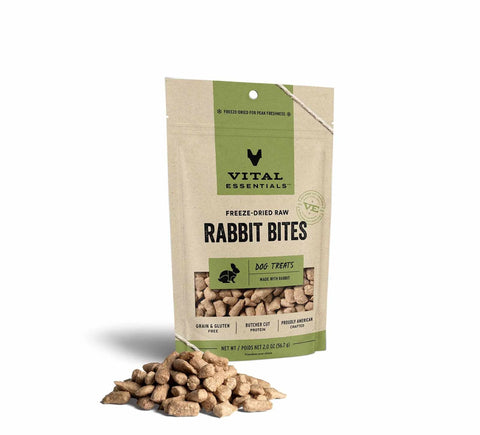 Vital Essentials - 2 OZ Freeze-Dried Rabbit Bites Dog Treats