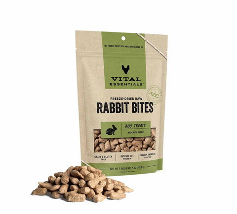 Vital Essentials - 5 OZ Freeze-Dried Rabbit Bites Dog Treats