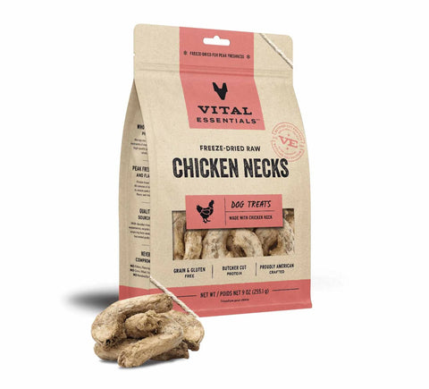 Vital Essentials - 9 OZ Freeze-Dried Raw Chicken Necks Dog Treats