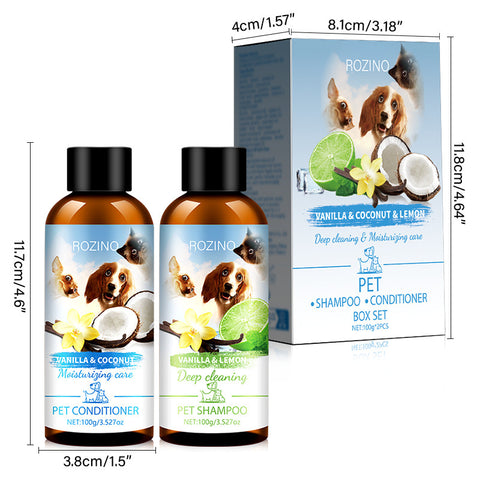 Rozino Pet Shampoo & Conditioner Box Set