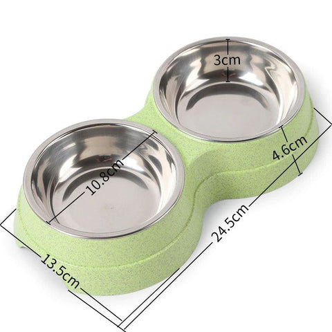 Stylish Stainless Steel Double Pet Feeder - Premium Food And Water Bowls For Cats, Dogs, And Puppies-3