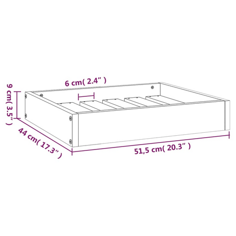 vidaXL Pet Bed (20.3"x17.3"x3.5") Brown - Solid Wood Pine