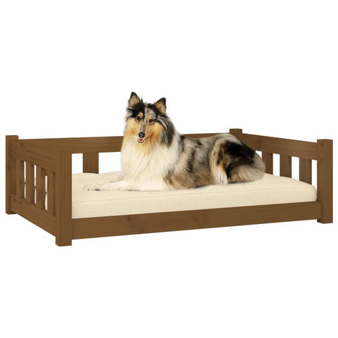 vidaXL Pet Bed (37.6"x25.8"x11") Honey Brown - Solid Wood Pine