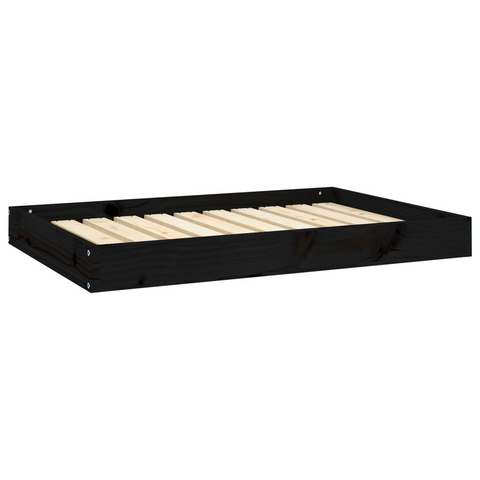 vidaXL Pet Bed (36"x25.2"x3.5") Black - Solid Wood Pine