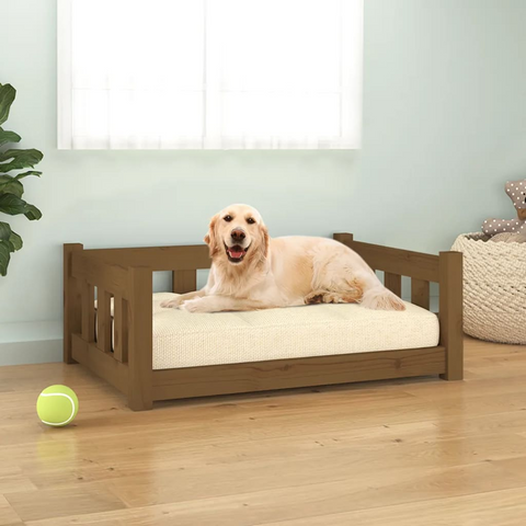 vidaXL Pet Bed (29.7"x21.9"x11") Honey Brown - Solid Wood Pine