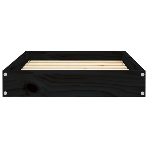 vidaXL Pet Bed (24.2"x19.3"x3.5") Black - Solid Wood Pine