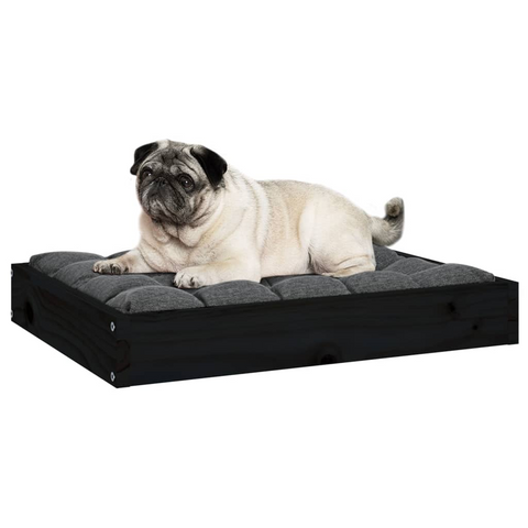 vidaXL Pet Bed (24.2"x19.3"x3.5") Black - Solid Wood Pine