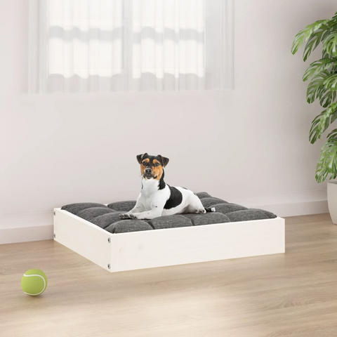 vidaXL Pet Bed (20.3"x17.3"x3.5") White - Solid Wood Pine