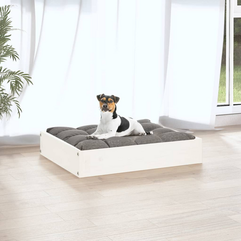 vidaXL Pet Bed (20.3"x17.3"x3.5") White - Solid Wood Pine