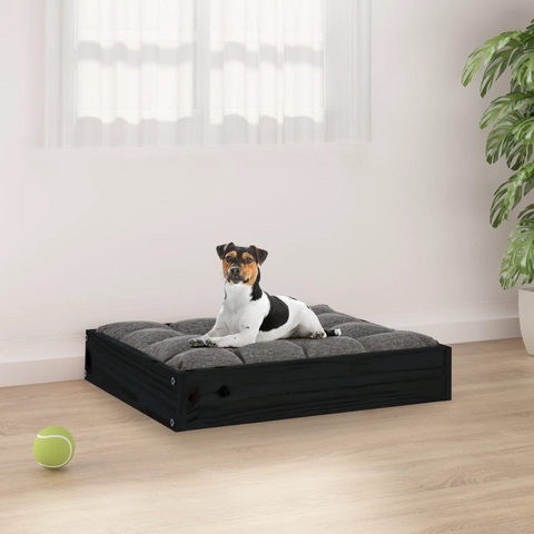 vidaXL Pet Bed - Black 20.3"x17.3"x3.5" Solid Wood Pine