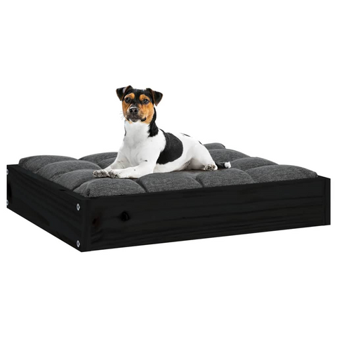 vidaXL Pet Bed - Black 20.3"x17.3"x3.5" Solid Wood Pine