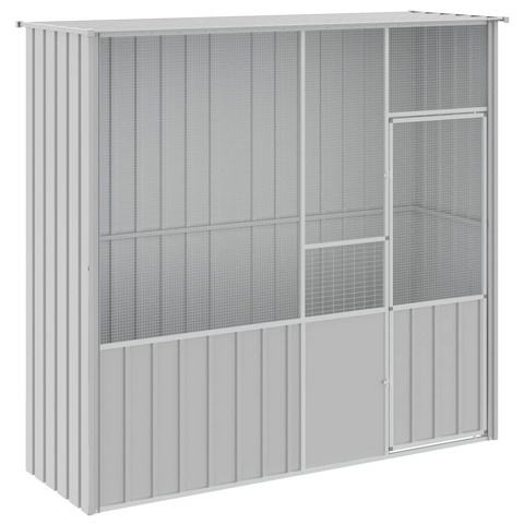 vidaXL Bird Cage Gray 84.6"x30.7"x78.7" Galvanized Steel