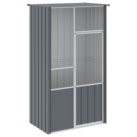 vidaXL Bird Cage Anthracite 45.3"x30.7"x78.7" Galvanized Steel