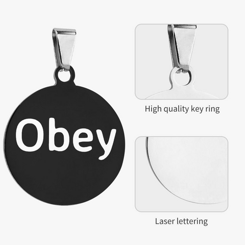 "Obey" - Round Pet Tag / Collar