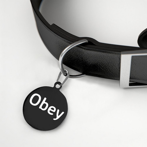 "Obey" - Round Pet Tag / Collar