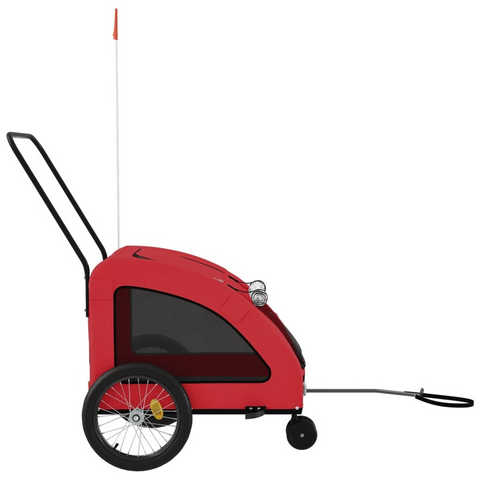 vidaXL Pet Bike Trailer Red Oxford Fabric and Iron