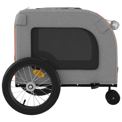 vidaXL Pet Bike Trailer Red and Gray Oxford Fabric and Iron