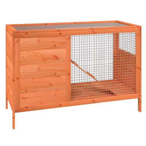 vidaXL Rabbit Hutch Brown 40.6"x17.3"x27.4" Solid Wood Pine