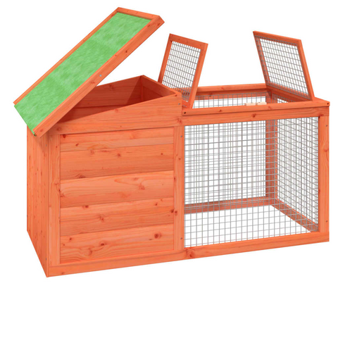 vidaXL Rabbit Hutch Brown 39.6"x21.3"x21.7" Solid Wood Pine