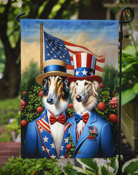 All American Borzoi Garden Flag