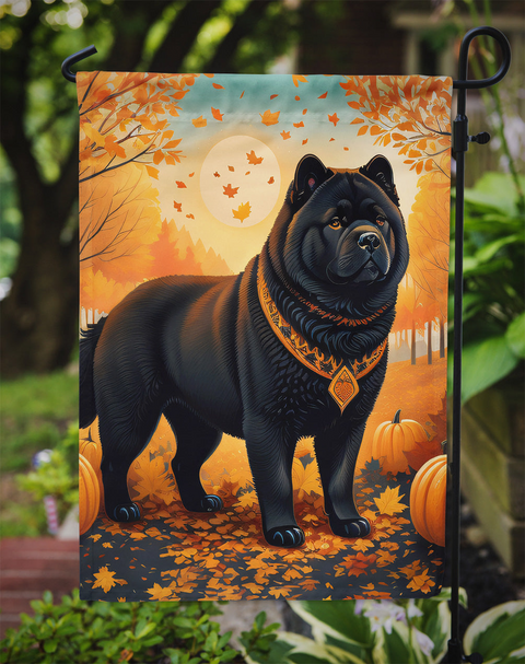 Black Chow Chow Fall Garden Flag