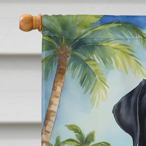 Black Labrador Retriever Luau House Flag