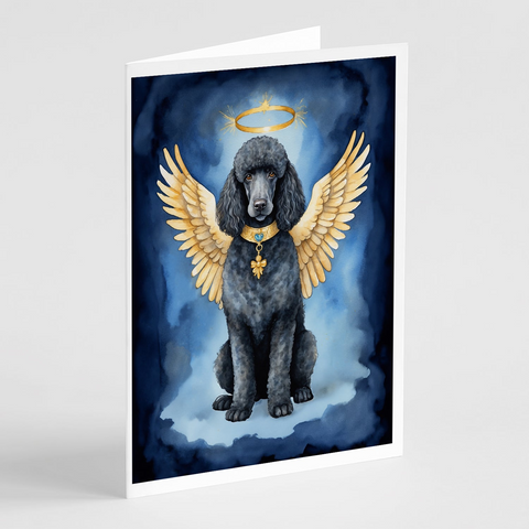 Black Poodle My Angel Greeting Cards Pack of 8